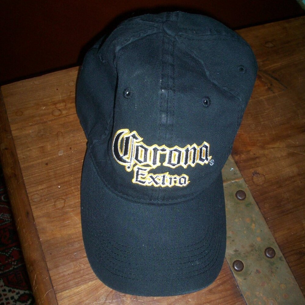 Corona Extra Hat Black Strapback Baseball Cap Bio-domes Headgear Modelo unused